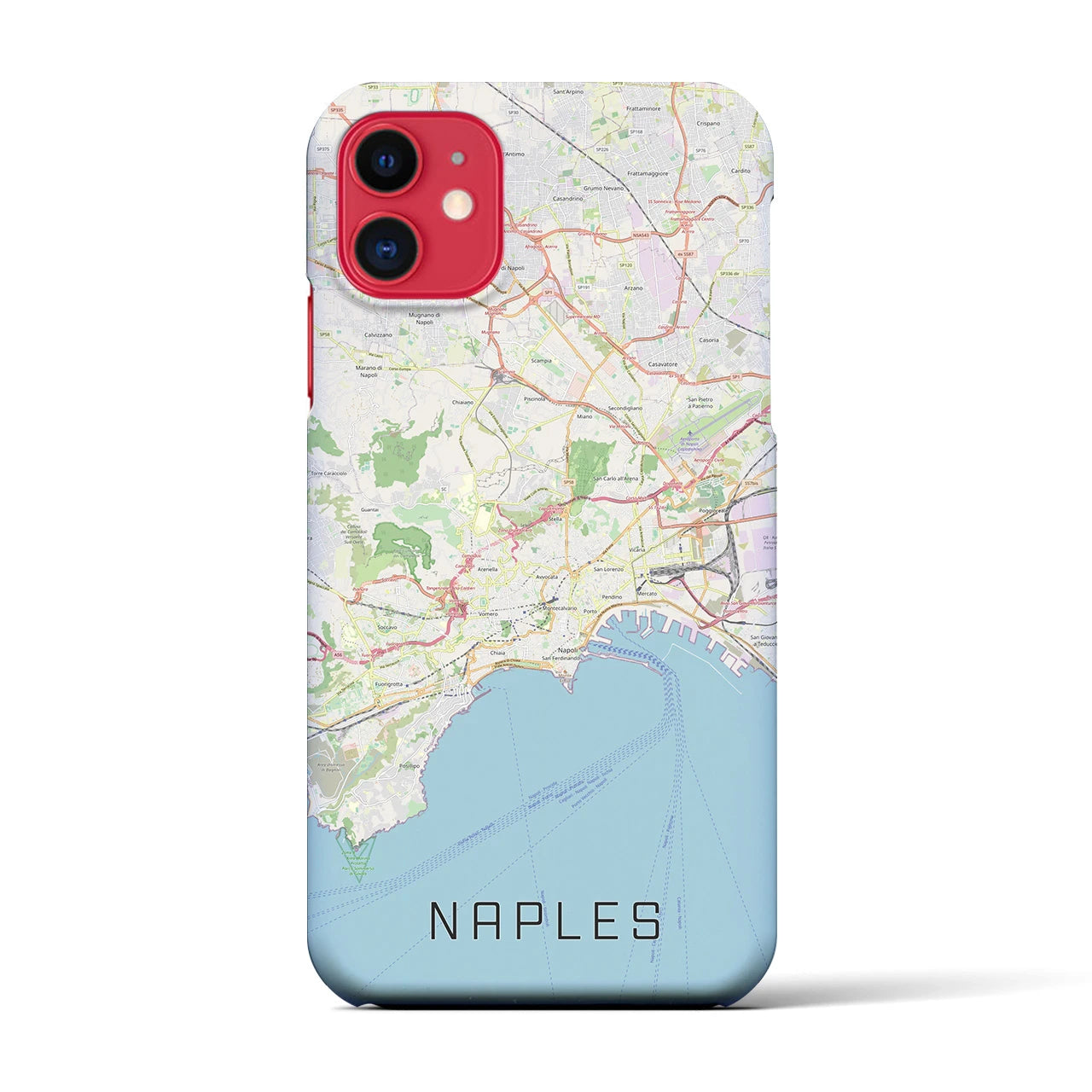 【ナポリ】地図柄iPhoneケース（バックカバータイプ・ナチュラル）iPhone 11 用