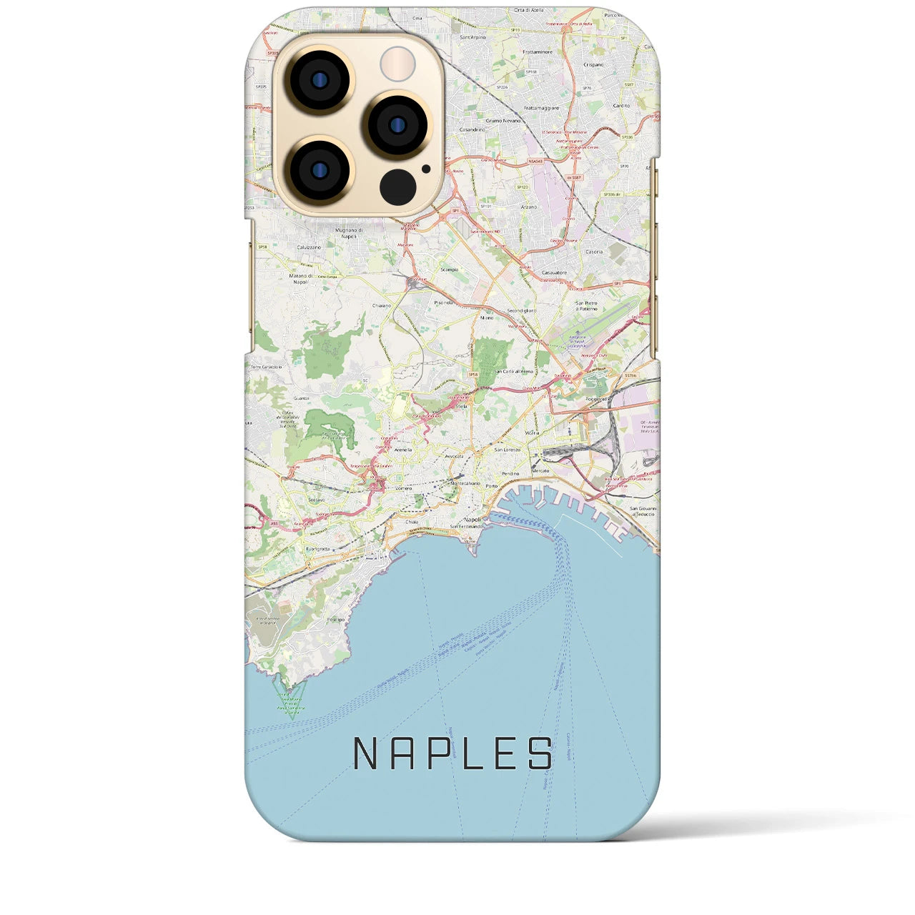 【ナポリ】地図柄iPhoneケース（バックカバータイプ・ナチュラル）iPhone 12 Pro Max 用
