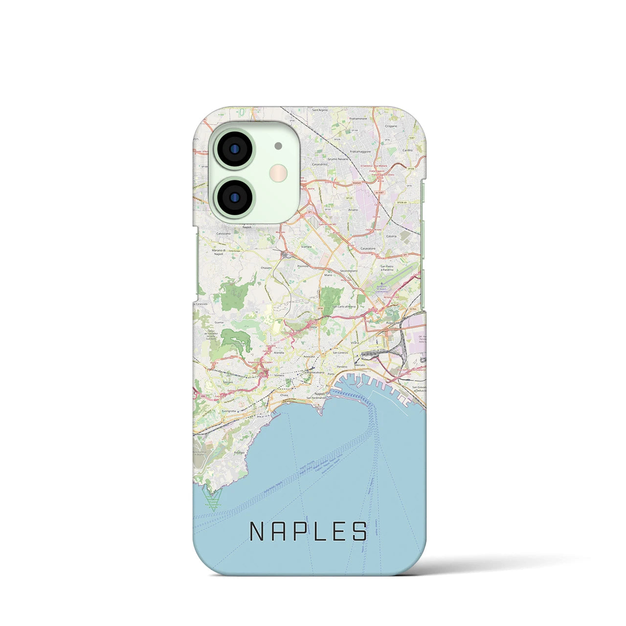 【ナポリ】地図柄iPhoneケース（バックカバータイプ・ナチュラル）iPhone 12 mini 用