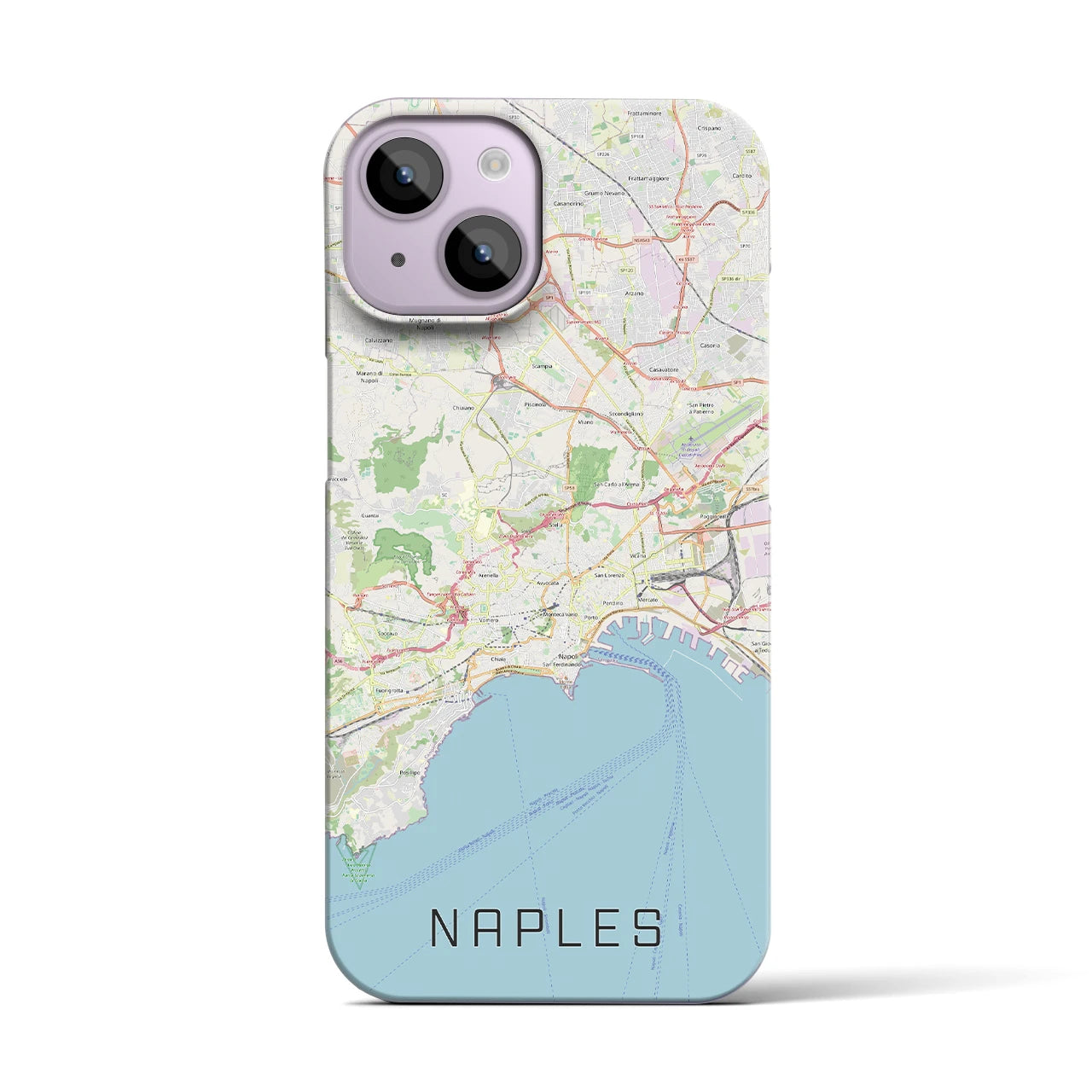 【ナポリ】地図柄iPhoneケース（バックカバータイプ・ナチュラル）iPhone 14 用