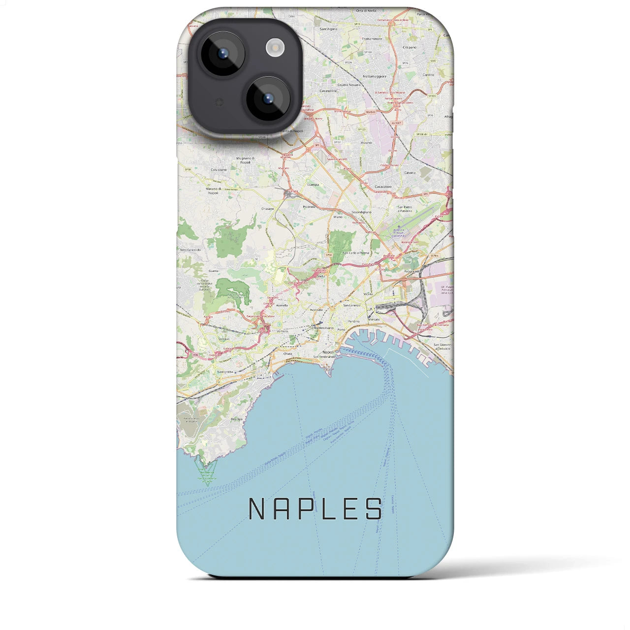 【ナポリ】地図柄iPhoneケース（バックカバータイプ・ナチュラル）iPhone 14 Plus 用
