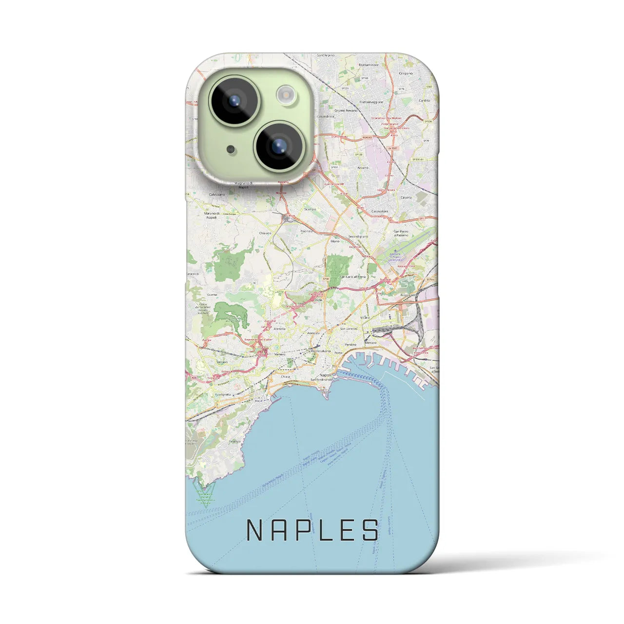 【ナポリ】地図柄iPhoneケース（バックカバータイプ・ナチュラル）iPhone 15 用