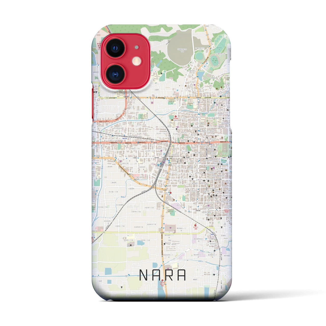 【奈良2】地図柄iPhoneケース（バックカバータイプ・ナチュラル）iPhone 11 用