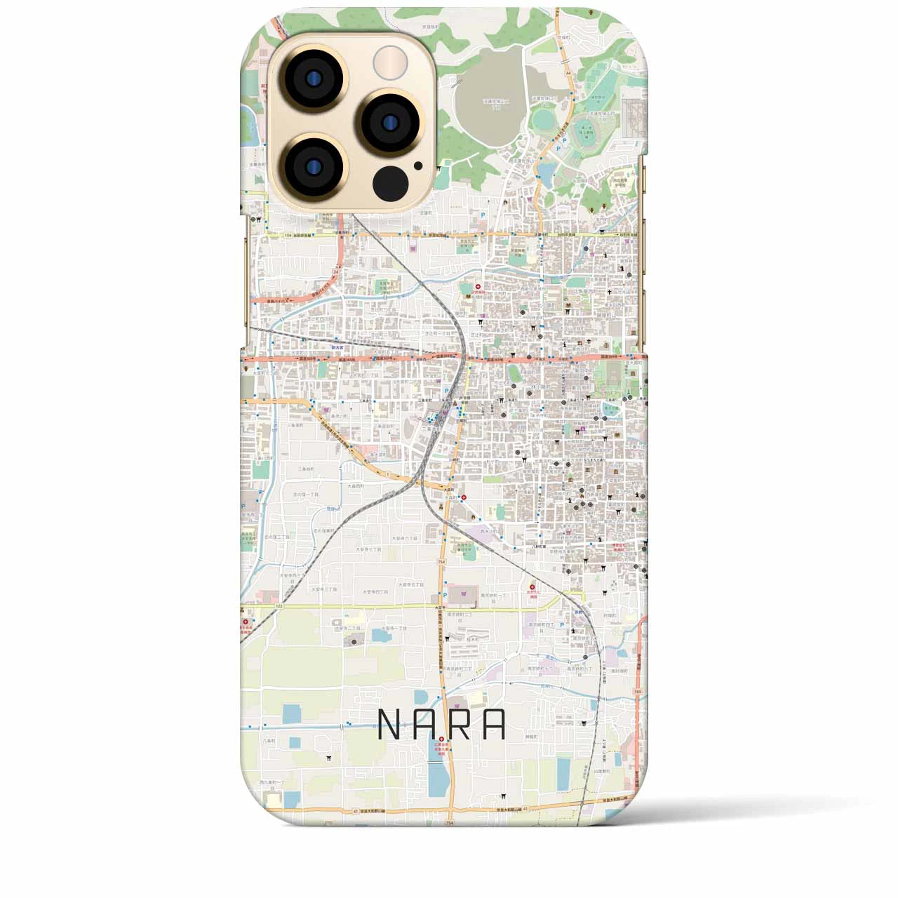 【奈良2】地図柄iPhoneケース（バックカバータイプ・ナチュラル）iPhone 12 Pro Max 用