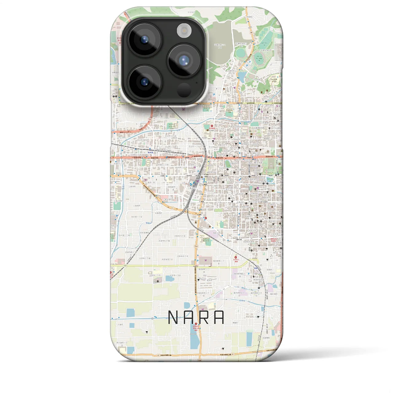 【奈良2】地図柄iPhoneケース（バックカバータイプ・ナチュラル）iPhone 15 Pro Max 用