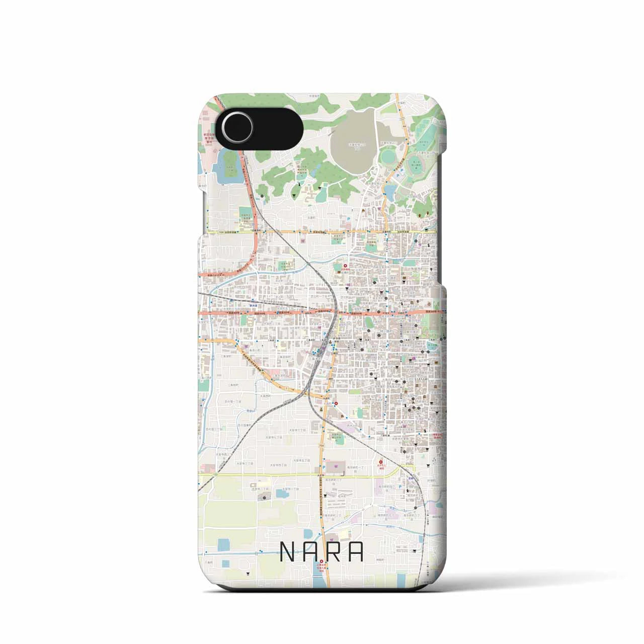 【奈良2】地図柄iPhoneケース（バックカバータイプ・ナチュラル）iPhone SE（第3 / 第2世代） / 8 / 7 / 6s / 6 用