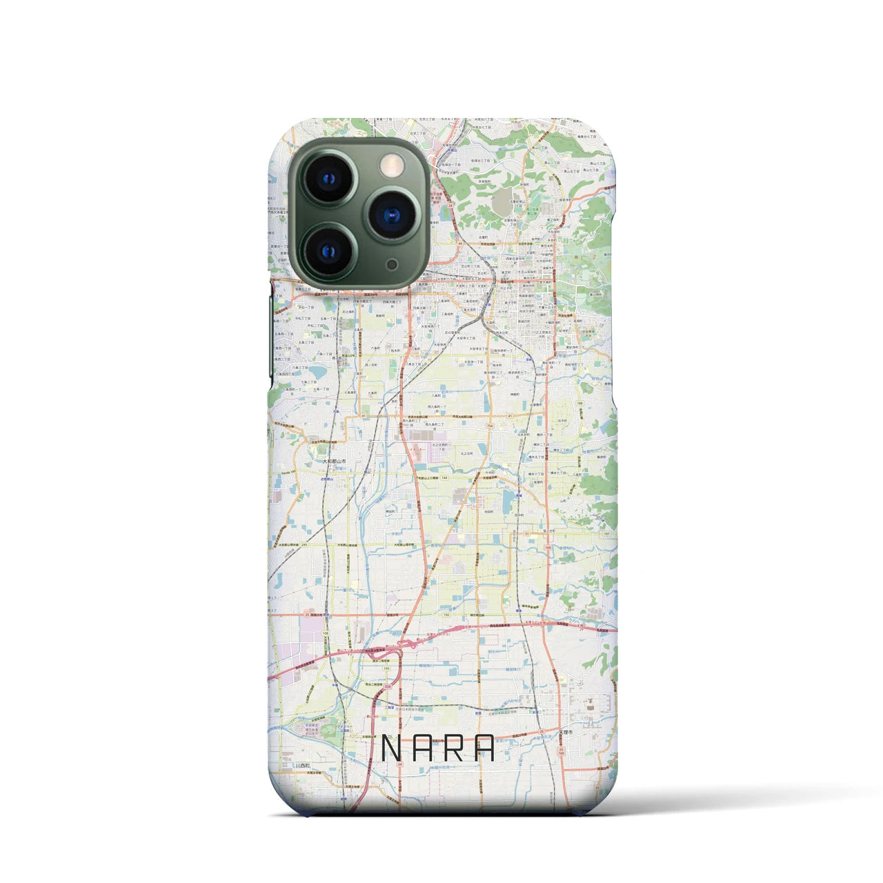 【奈良】地図柄iPhoneケース（バックカバータイプ・ナチュラル）iPhone 11 Pro 用