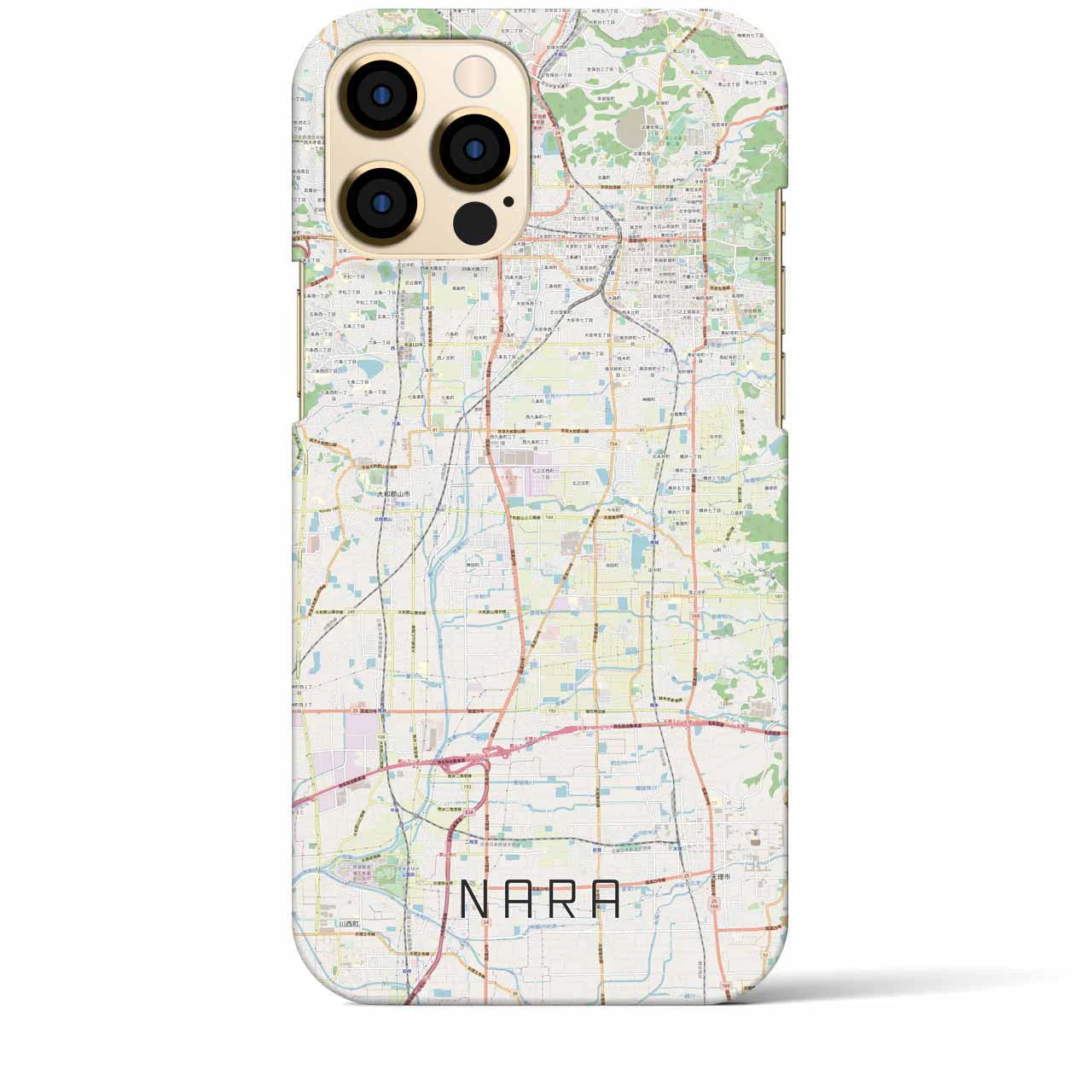 【奈良】地図柄iPhoneケース（バックカバータイプ・ナチュラル）iPhone 12 Pro Max 用