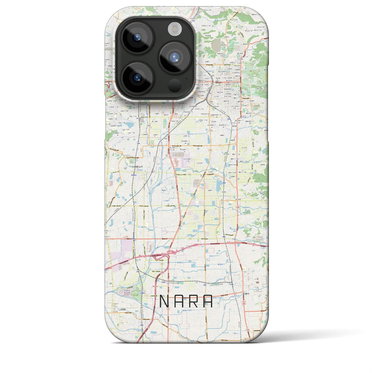 【奈良】地図柄iPhoneケース（バックカバータイプ・ナチュラル）iPhone 15 Pro Max 用