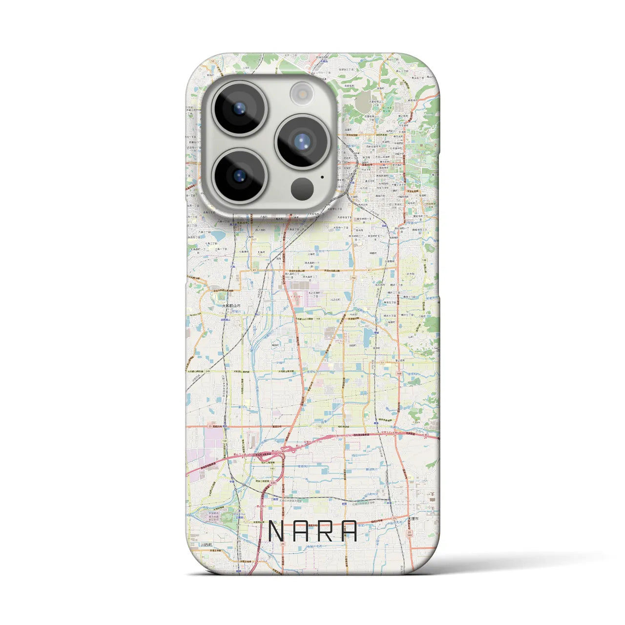 【奈良】地図柄iPhoneケース（バックカバータイプ・ナチュラル）iPhone 15 Pro 用