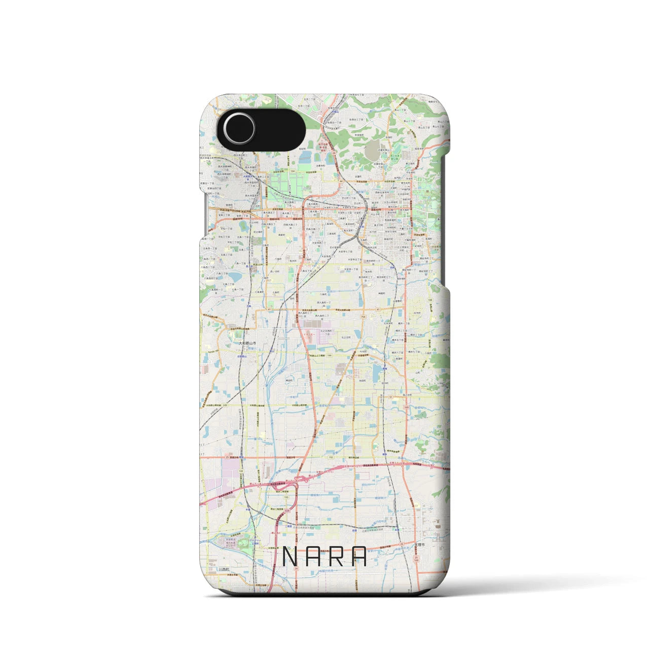 【奈良】地図柄iPhoneケース（バックカバータイプ・ナチュラル）iPhone SE（第3 / 第2世代） / 8 / 7 / 6s / 6 用