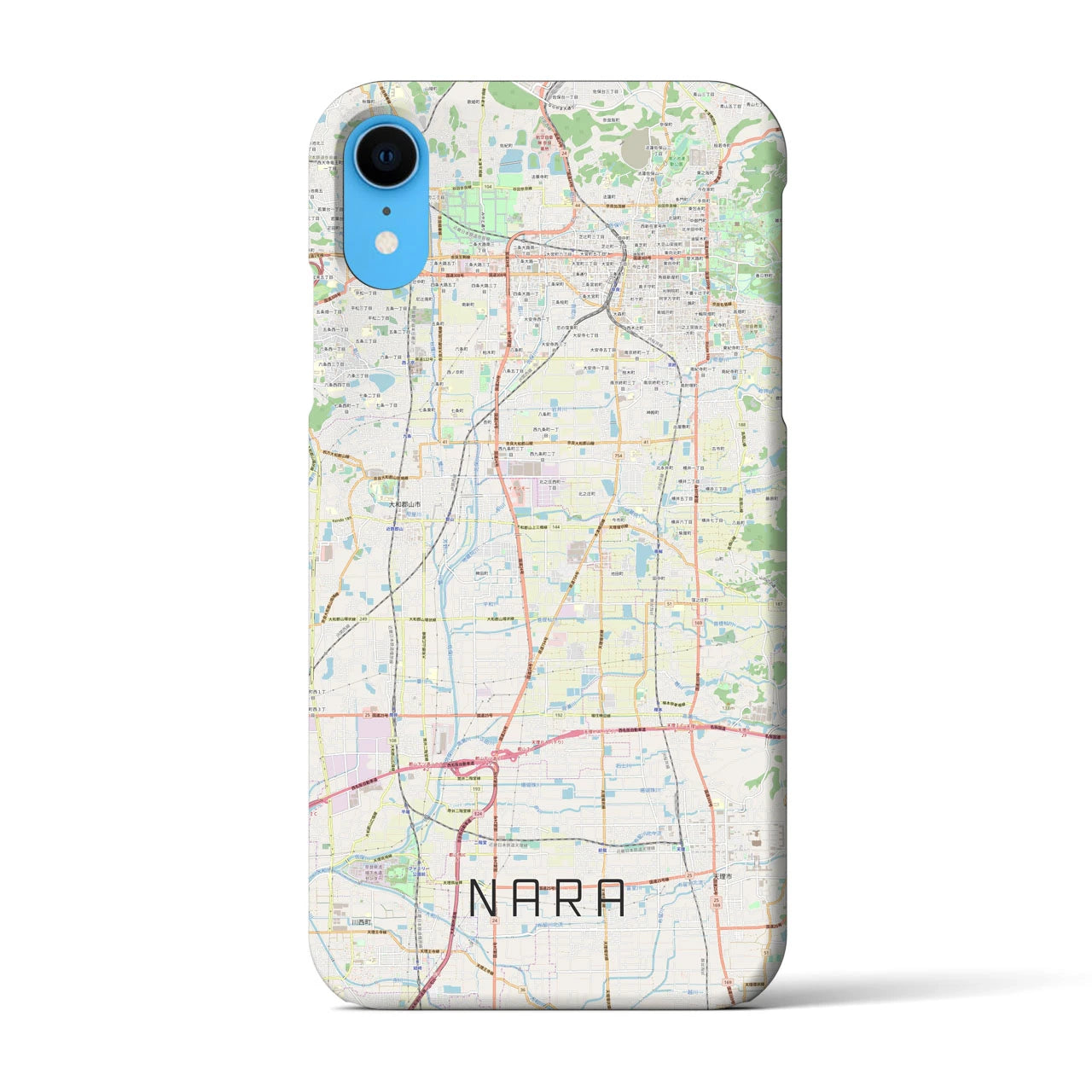 【奈良】地図柄iPhoneケース（バックカバータイプ・ナチュラル）iPhone XR 用