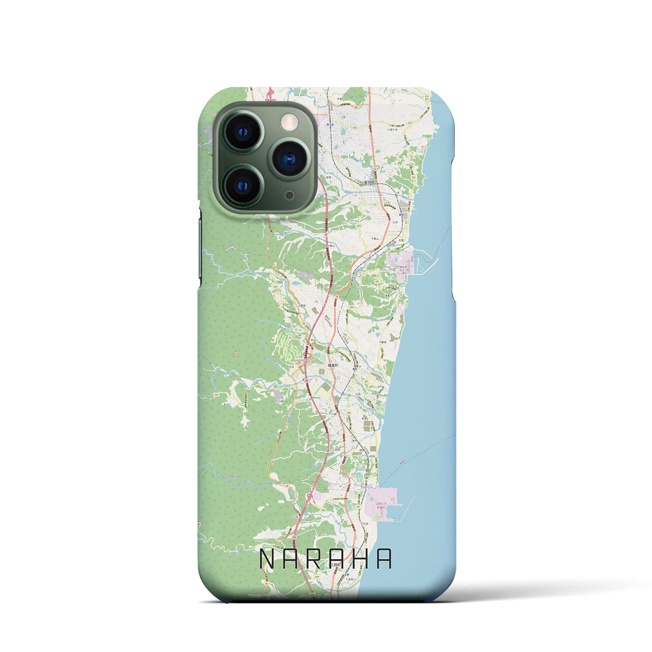 【楢葉】地図柄iPhoneケース（バックカバータイプ・ナチュラル）iPhone 11 Pro 用