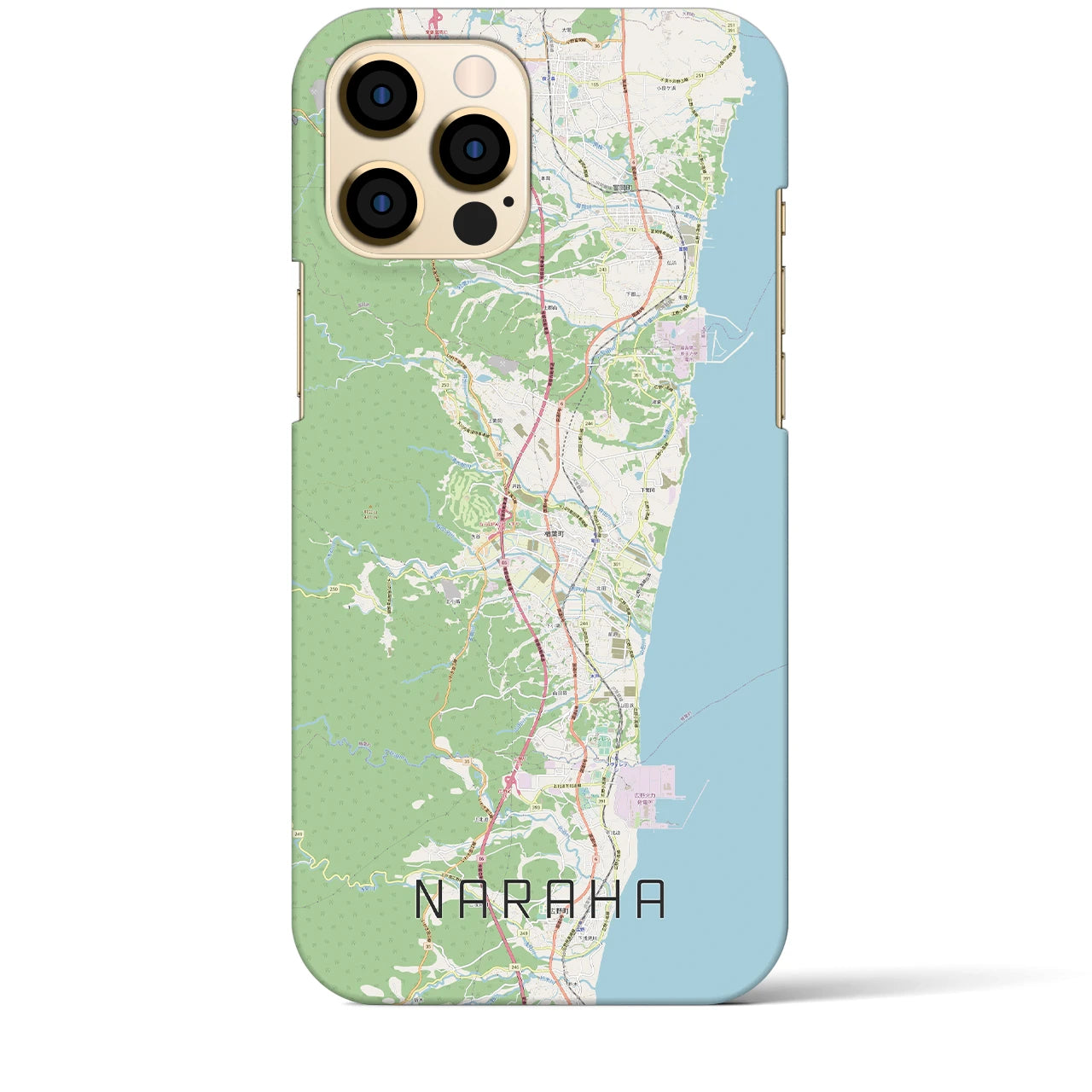 【楢葉】地図柄iPhoneケース（バックカバータイプ・ナチュラル）iPhone 12 Pro Max 用