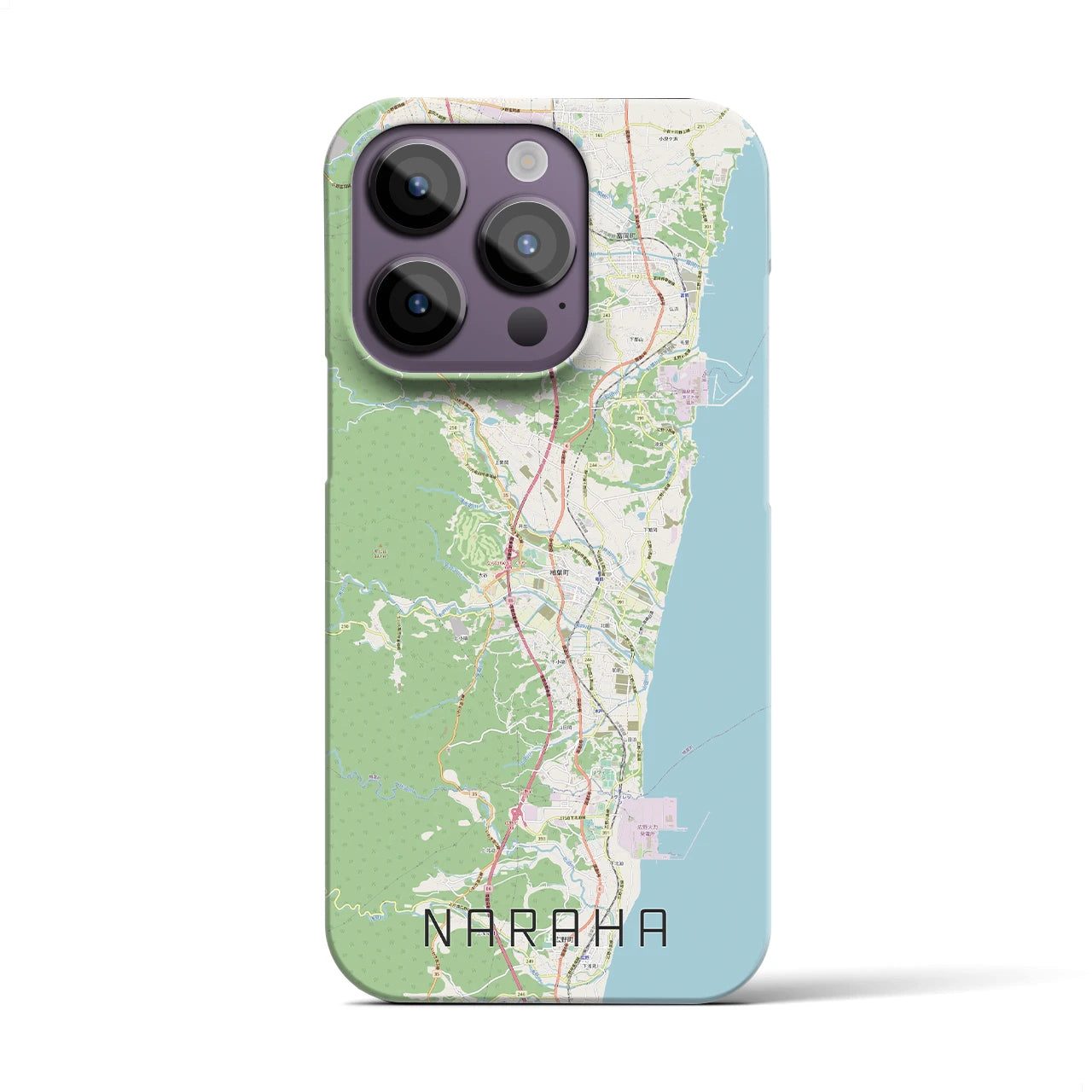 【楢葉】地図柄iPhoneケース（バックカバータイプ・ナチュラル）iPhone 14 Pro 用