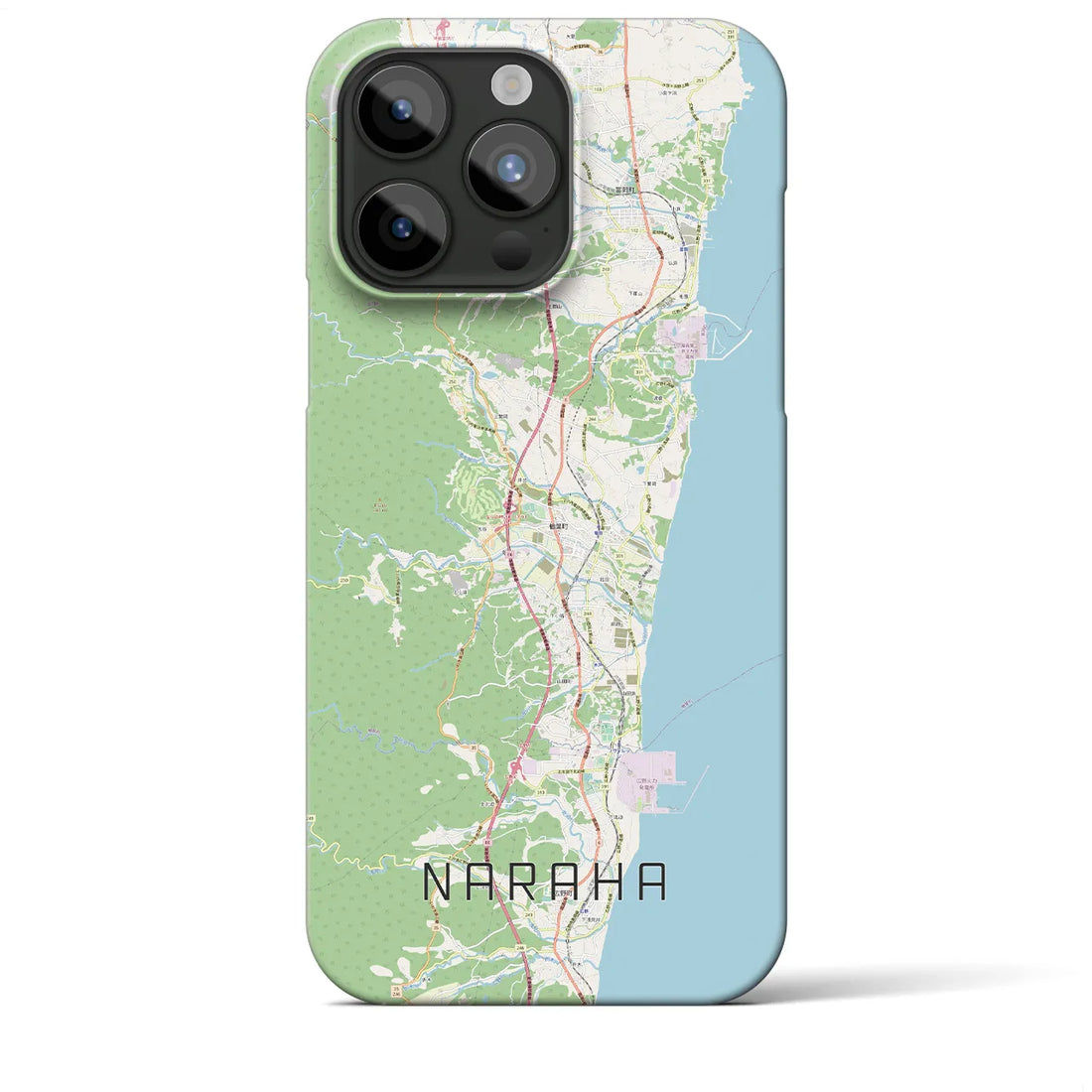 【楢葉】地図柄iPhoneケース（バックカバータイプ・ナチュラル）iPhone 15 Pro Max 用