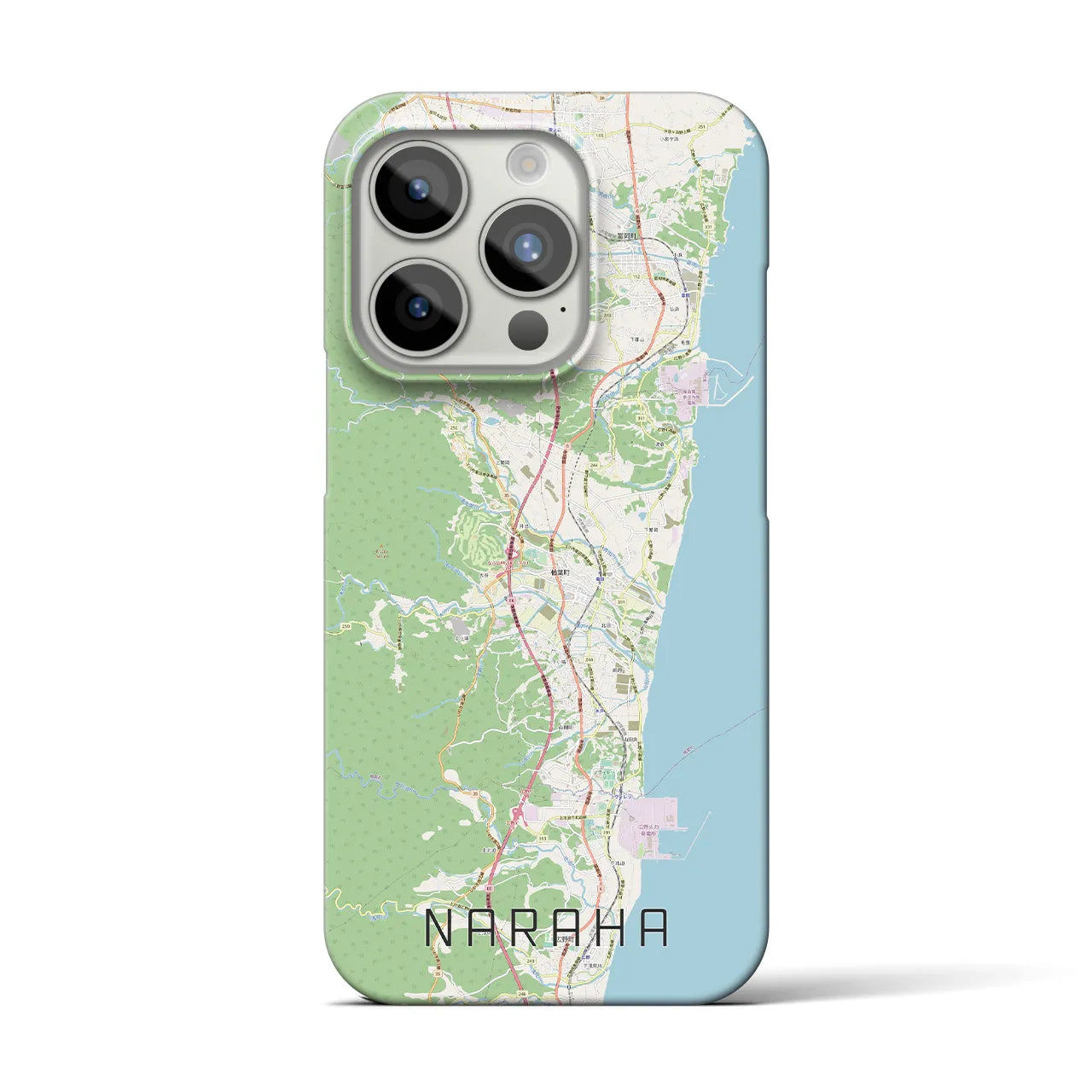 【楢葉】地図柄iPhoneケース（バックカバータイプ・ナチュラル）iPhone 15 Pro 用