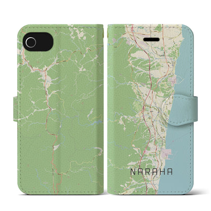 【楢葉（福島県）】地図柄iPhoneケース（手帳タイプ）ナチュラル・iPhone SE（第3 / 第2世代） / 8 / 7 / 6s / 6 用