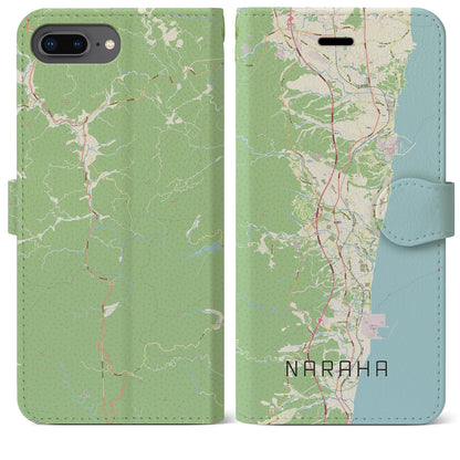 【楢葉（福島県）】地図柄iPhoneケース（手帳タイプ）ナチュラル・iPhone 8Plus /7Plus / 6sPlus / 6Plus 用