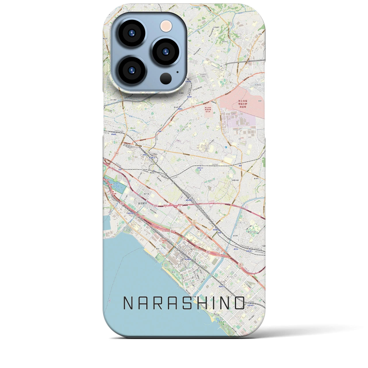 【習志野2】地図柄iPhoneケース（バックカバータイプ・ナチュラル）iPhone 13 Pro Max 用