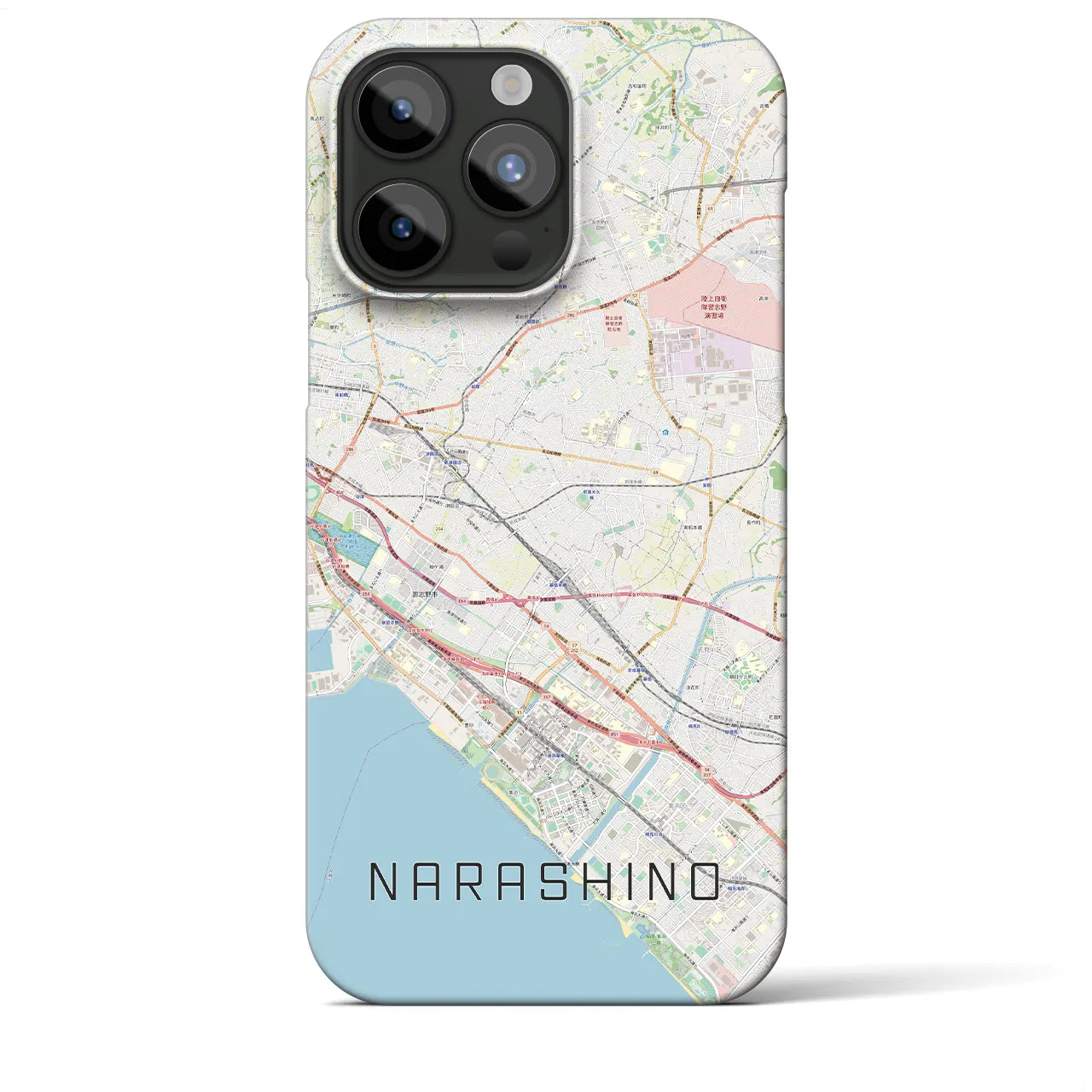 【習志野2】地図柄iPhoneケース（バックカバータイプ・ナチュラル）iPhone 15 Pro Max 用
