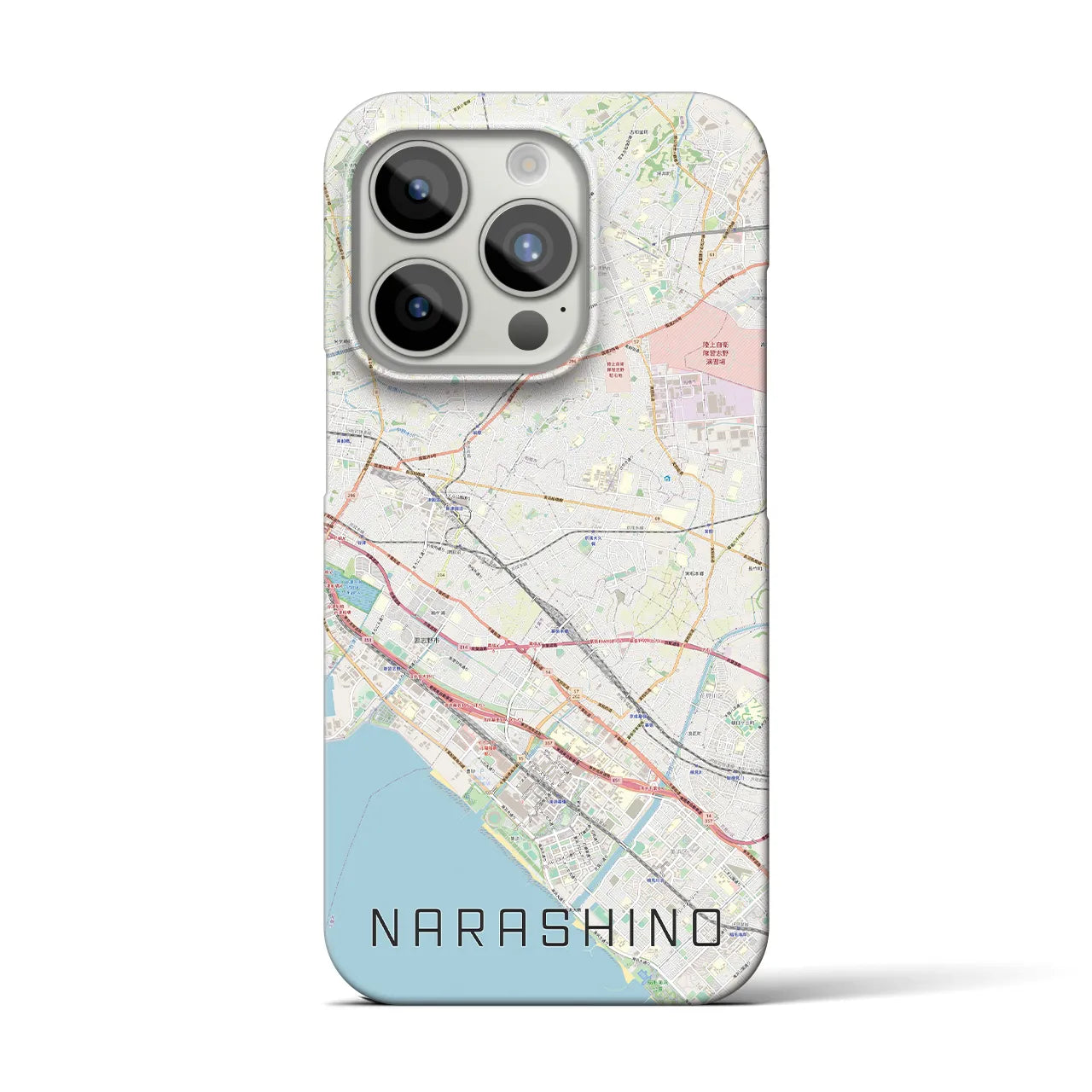 【習志野2】地図柄iPhoneケース（バックカバータイプ・ナチュラル）iPhone 15 Pro 用