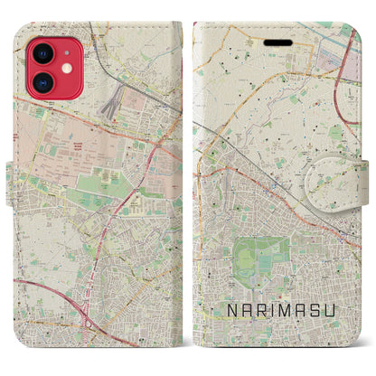 【成増（東京都）】地図柄iPhoneケース（手帳タイプ）ナチュラル・iPhone 11 用