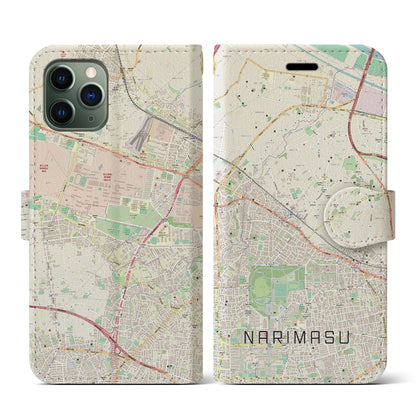 【成増（東京都）】地図柄iPhoneケース（手帳タイプ）ナチュラル・iPhone 11 Pro 用