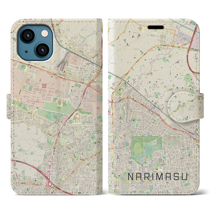 【成増（東京都）】地図柄iPhoneケース（手帳タイプ）ナチュラル・iPhone 13 用