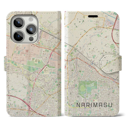 【成増（東京都）】地図柄iPhoneケース（手帳タイプ）ナチュラル・iPhone 15 Pro 用