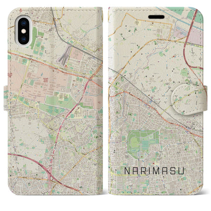 【成増（東京都）】地図柄iPhoneケース（手帳タイプ）ナチュラル・iPhone XS Max 用
