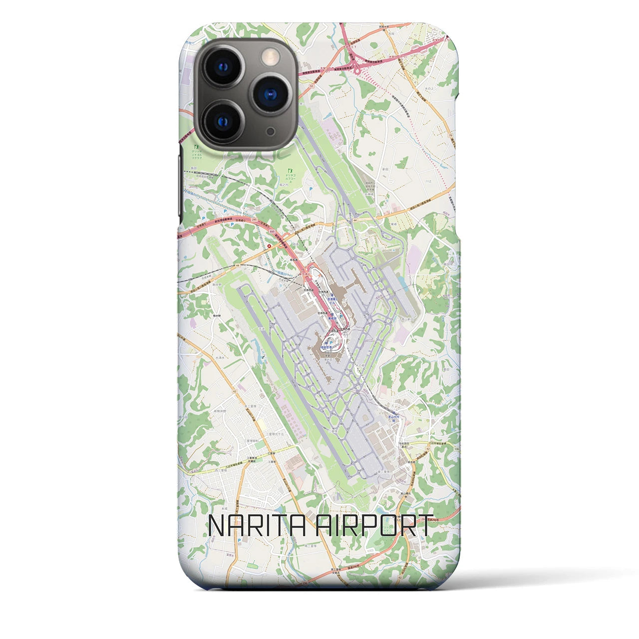【成田空港】地図柄iPhoneケース（バックカバータイプ・ナチュラル）iPhone 11 Pro Max 用