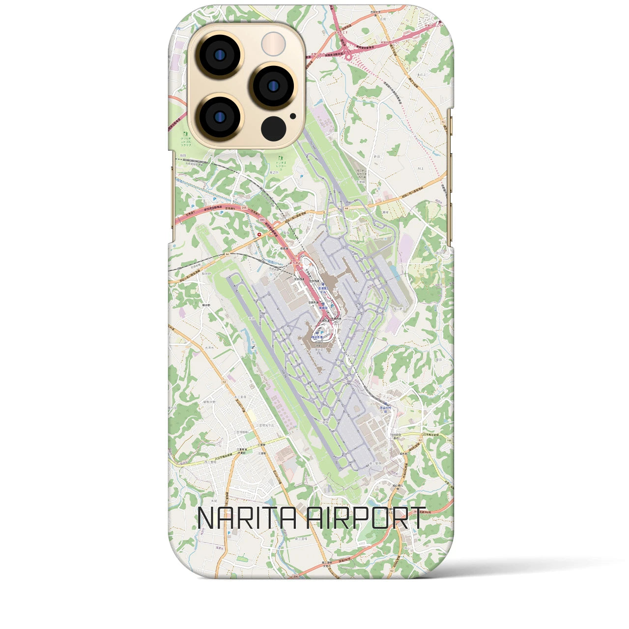【成田空港】地図柄iPhoneケース（バックカバータイプ・ナチュラル）iPhone 12 Pro Max 用