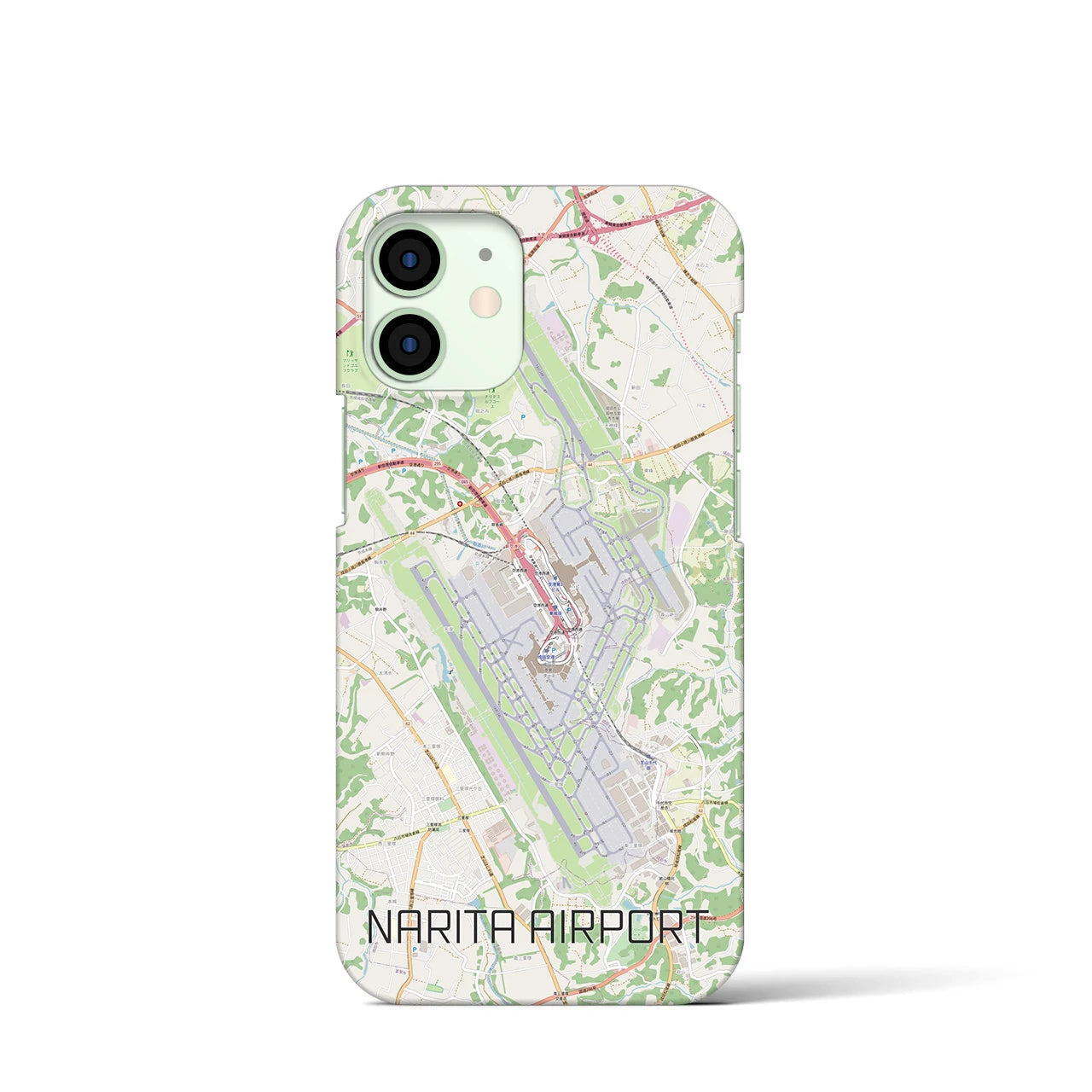 【成田空港】地図柄iPhoneケース（バックカバータイプ・ナチュラル）iPhone 12 mini 用