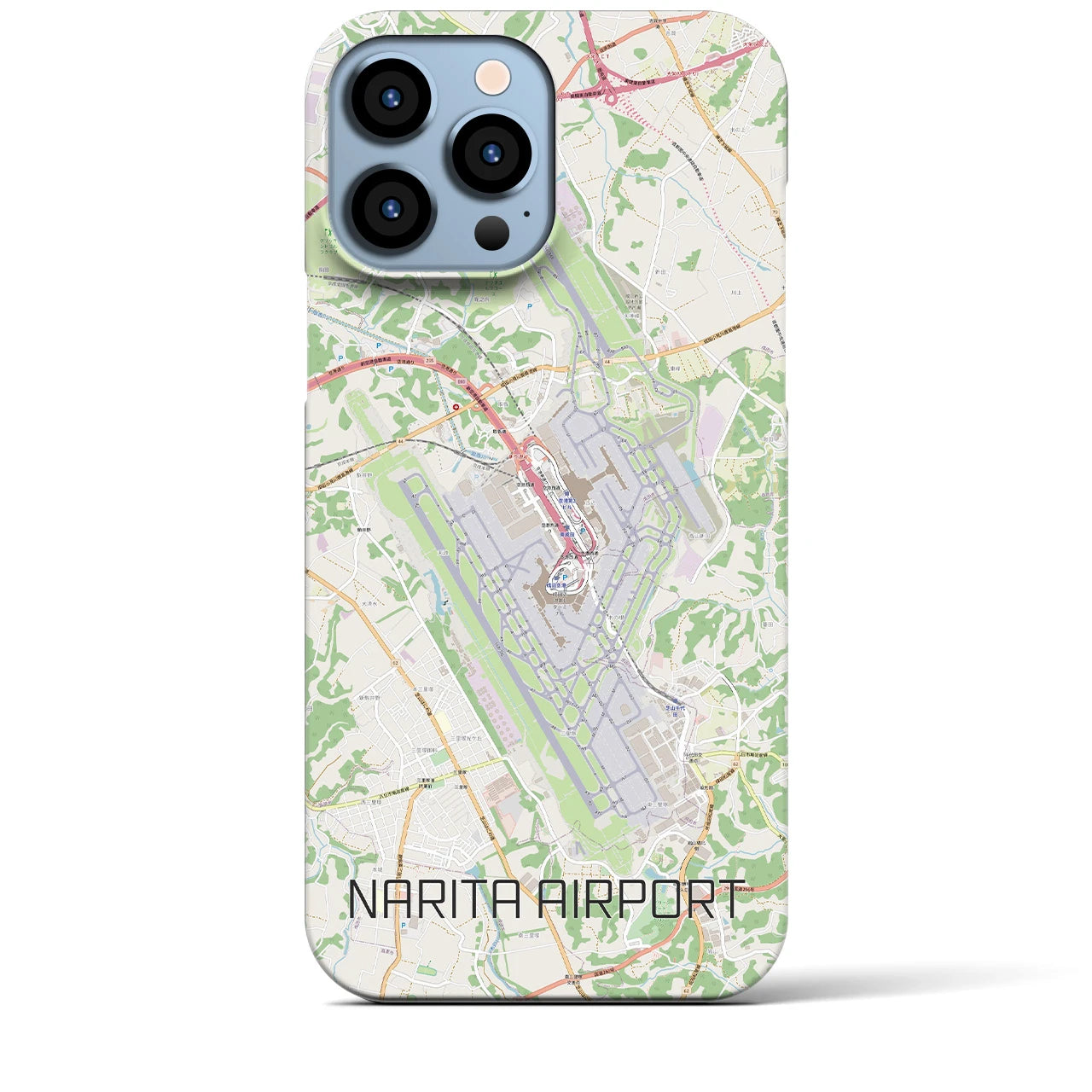 【成田空港】地図柄iPhoneケース（バックカバータイプ・ナチュラル）iPhone 13 Pro Max 用