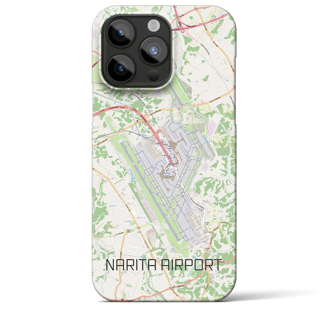【成田空港】地図柄iPhoneケース（バックカバータイプ・ナチュラル）iPhone 15 Pro Max 用