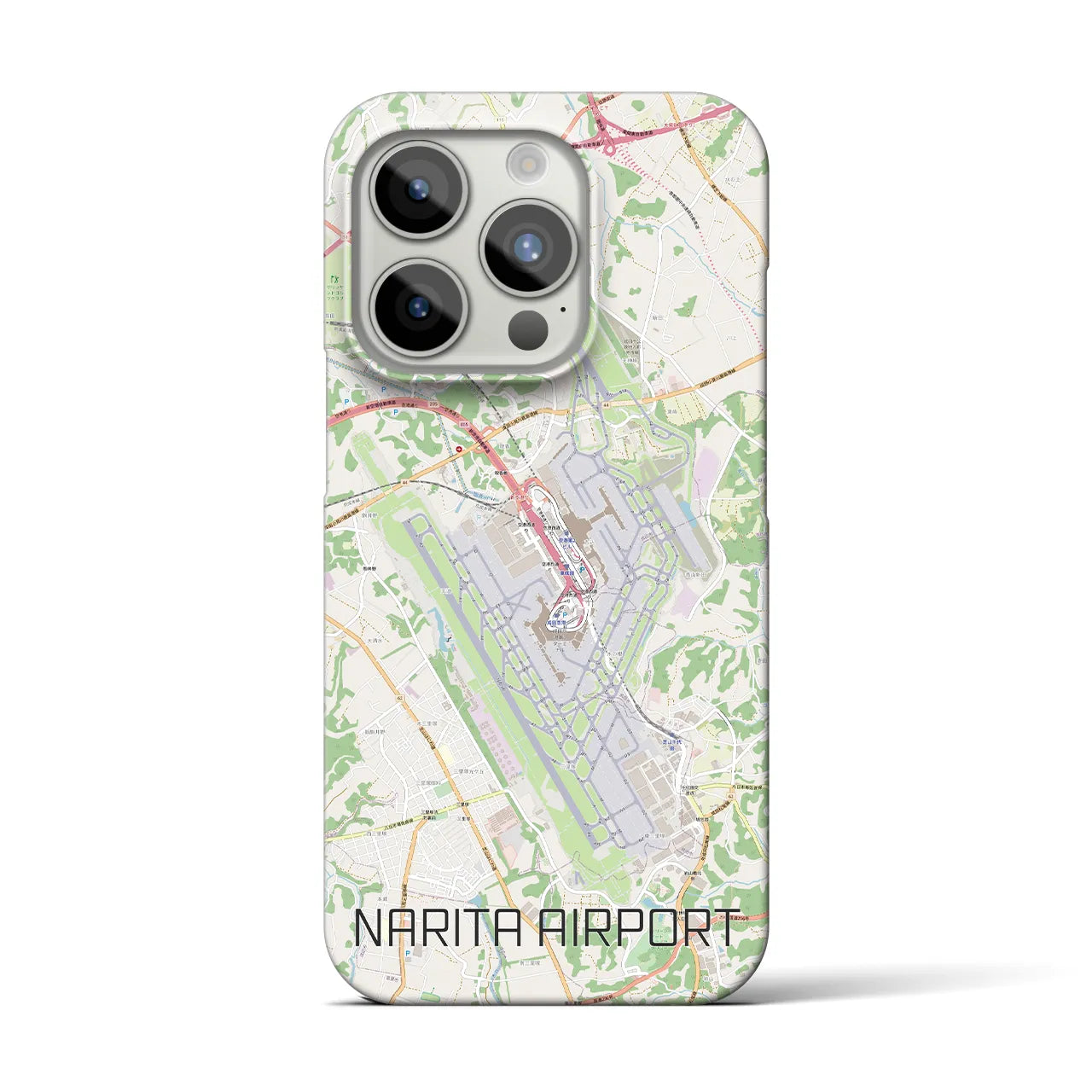 【成田空港】地図柄iPhoneケース（バックカバータイプ・ナチュラル）iPhone 15 Pro 用