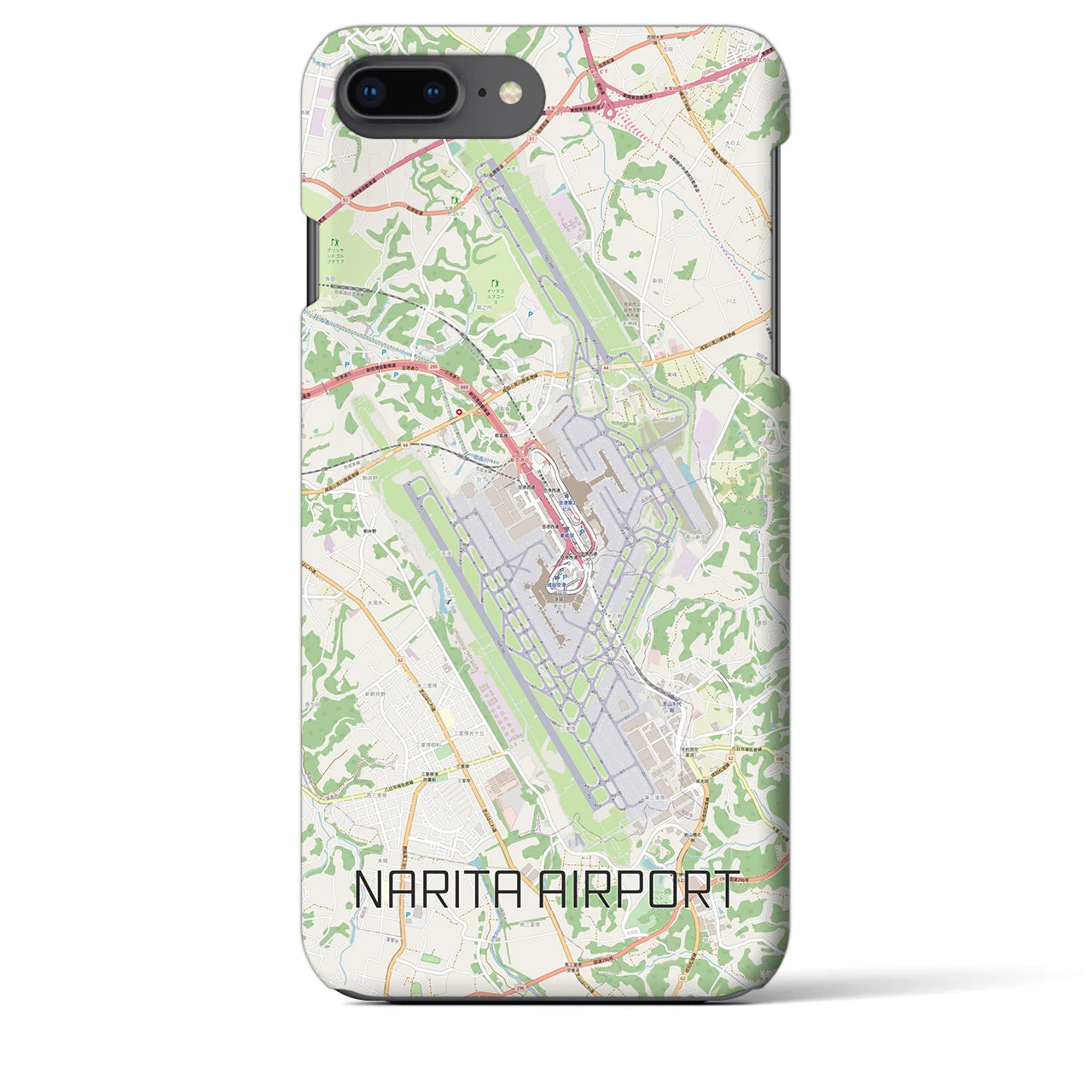 【成田空港】地図柄iPhoneケース（バックカバータイプ・ナチュラル）iPhone 8Plus /7Plus / 6sPlus / 6Plus 用