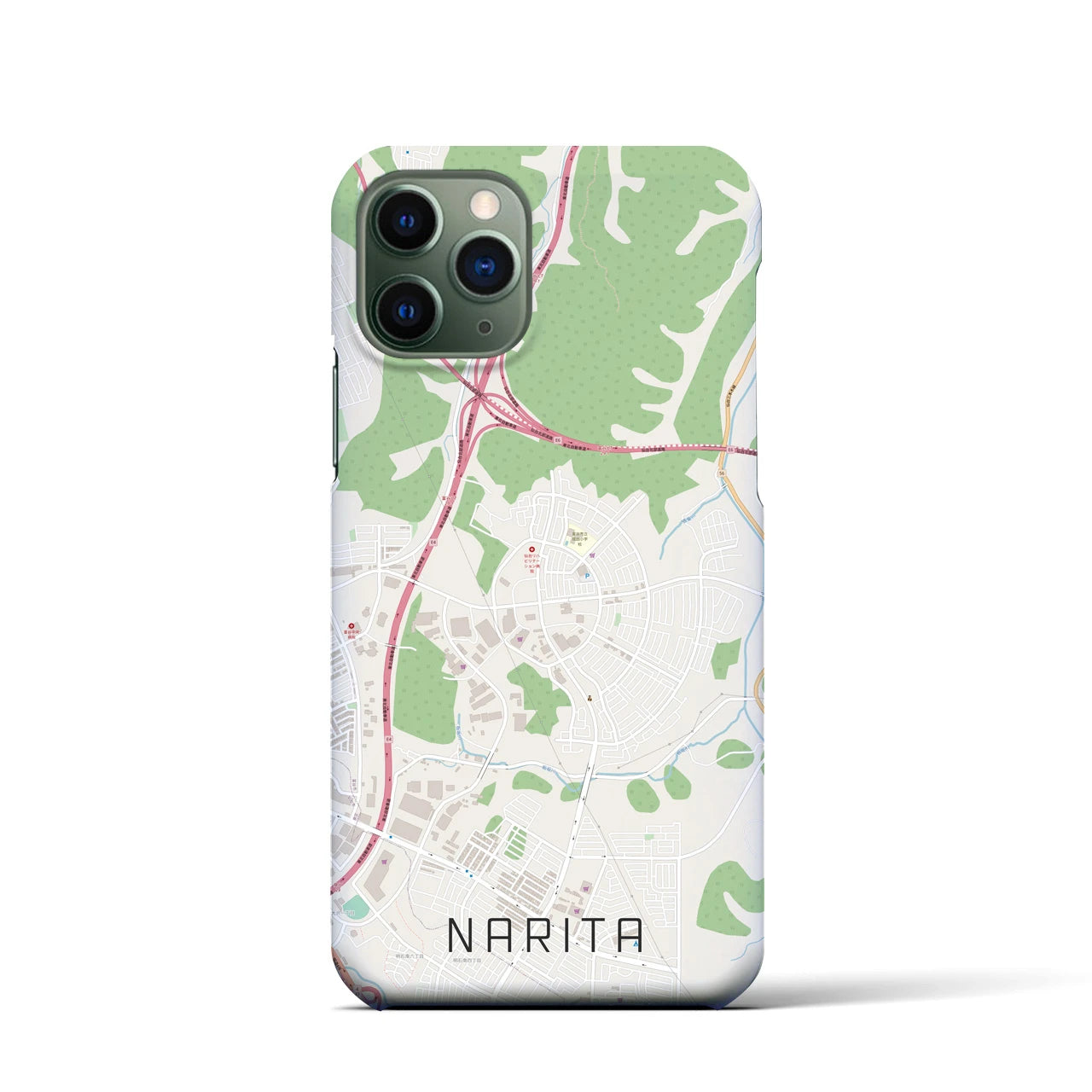 【成田（宮城県）】地図柄iPhoneケース（バックカバータイプ・ナチュラル）iPhone 11 Pro 用