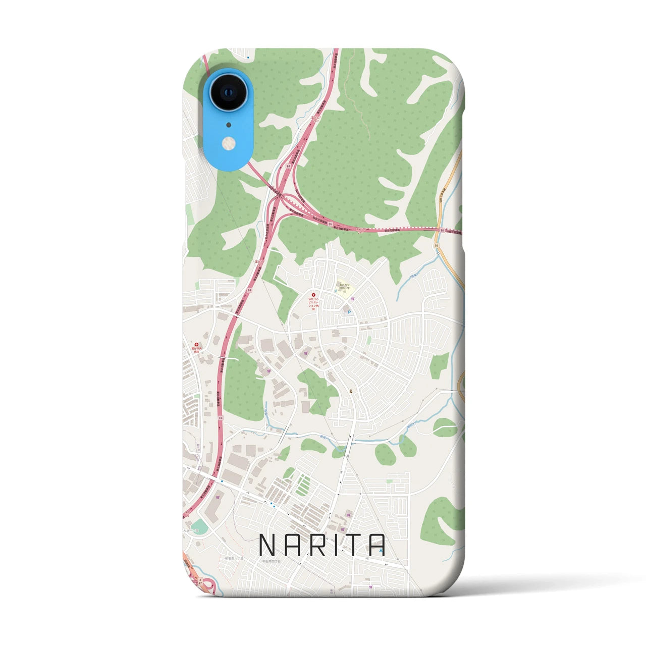 【成田（宮城県）】地図柄iPhoneケース（バックカバータイプ・ナチュラル）iPhone XR 用