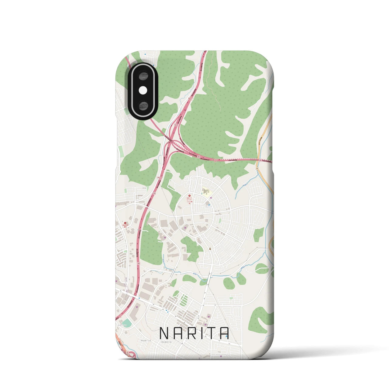 【成田（宮城県）】地図柄iPhoneケース（バックカバータイプ・ナチュラル）iPhone XS / X 用