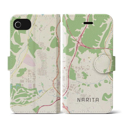 【成田（宮城県）】地図柄iPhoneケース（手帳タイプ）ナチュラル・iPhone SE（第3 / 第2世代） / 8 / 7 / 6s / 6 用