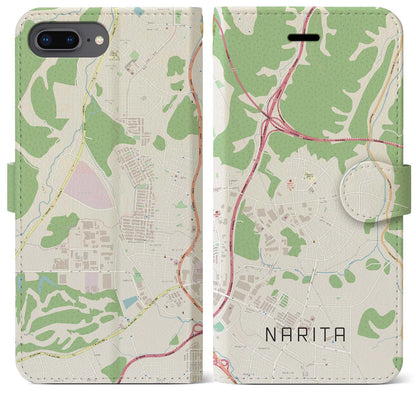 【成田（宮城県）】地図柄iPhoneケース（手帳タイプ）ナチュラル・iPhone 8Plus /7Plus / 6sPlus / 6Plus 用