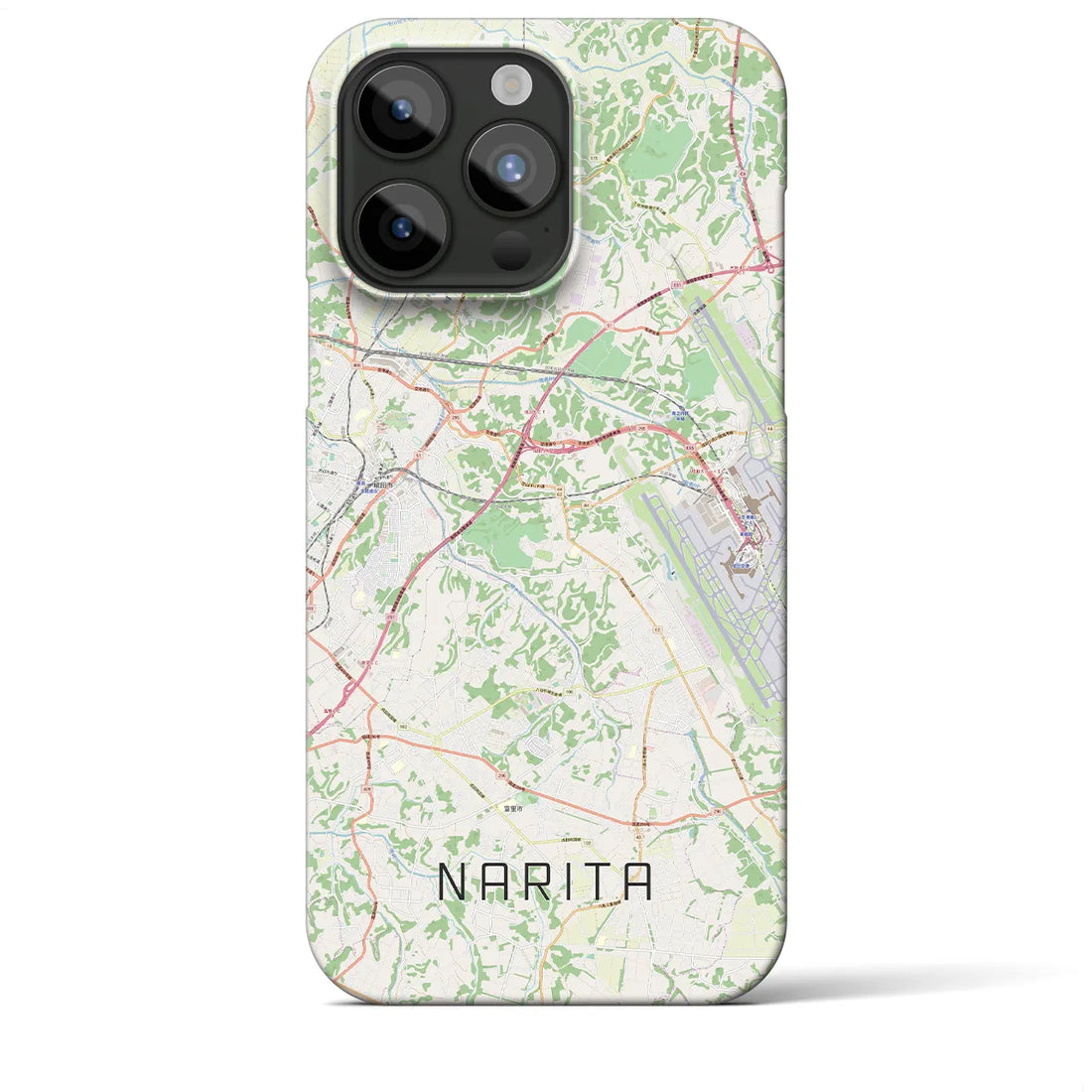 【成田】地図柄iPhoneケース（バックカバータイプ・ナチュラル）iPhone 15 Pro Max 用