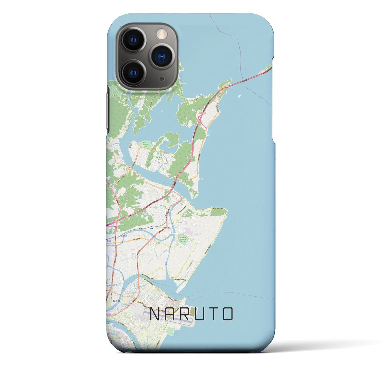 【鳴門】地図柄iPhoneケース（バックカバータイプ・ナチュラル）iPhone 11 Pro Max 用