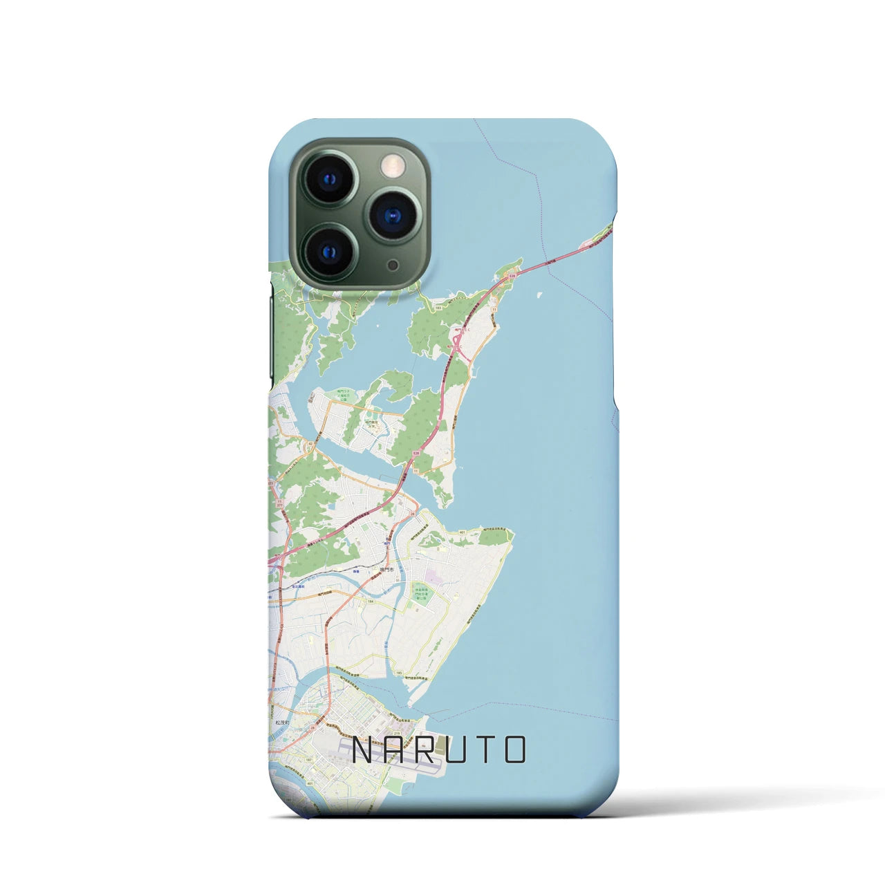 【鳴門】地図柄iPhoneケース（バックカバータイプ・ナチュラル）iPhone 11 Pro 用