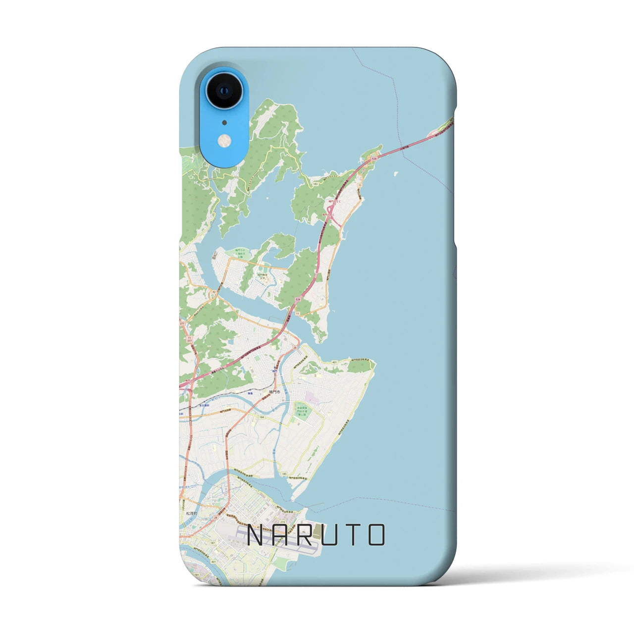 【鳴門】地図柄iPhoneケース（バックカバータイプ・ナチュラル）iPhone XR 用