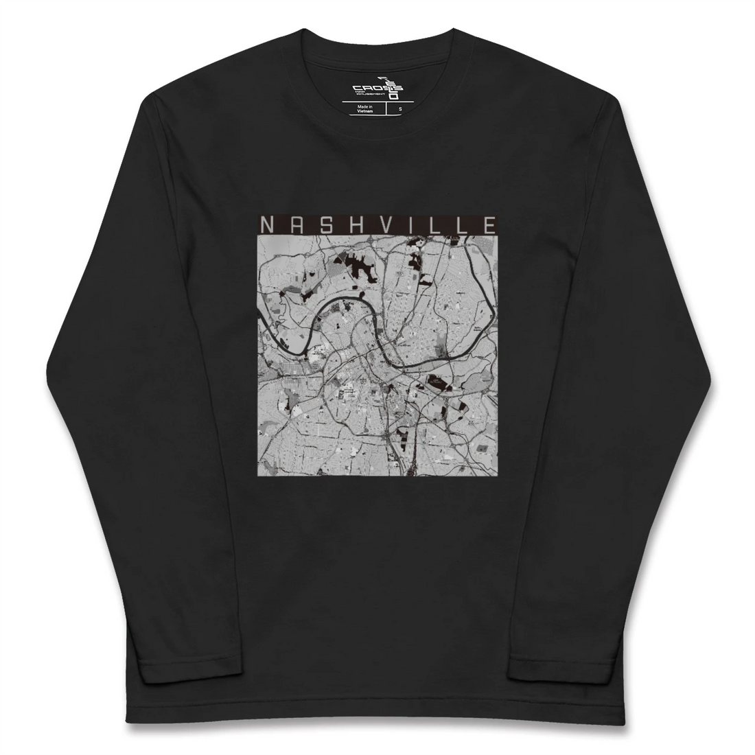 【ナッシュビル(アメリカ)】地図柄ロングスリーブTシャツ