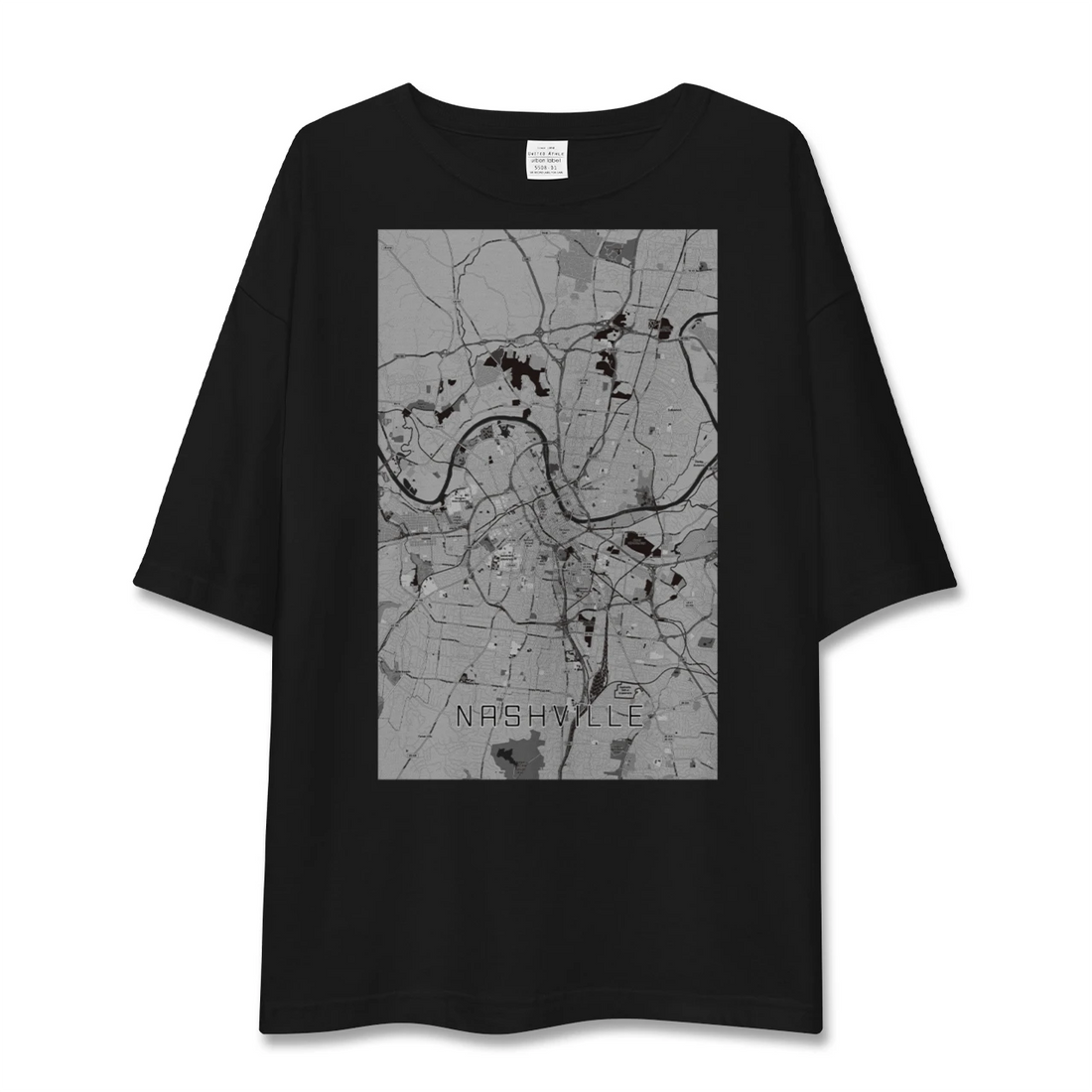 【ナッシュビル（アメリカ）】地図柄ビッグシルエットTシャツ