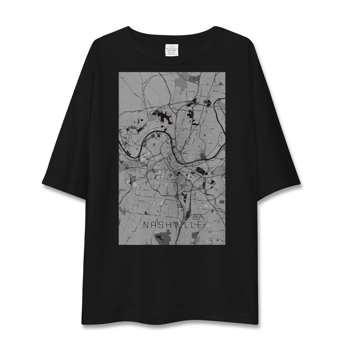 【ナッシュビル(アメリカ)】地図柄ビッグシルエットTシャツ